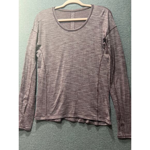 Lululemon Sweat Embrace Long Sleeve Heathered Arctic Plum Fits Size 6 (READ) - Picture 4 of 10